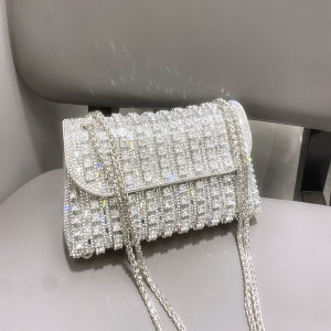 Sang Trọng Thiết Kế Ren Buổi Tối Túi Cầm Tay Pha Lê Sáng Bóng Đeo Vai Túi Xách Cho Nữ Kim Loại Clutch Ví Có Lớp Lót Polyester
