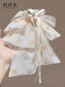 กิ๊บติดผมหางม้ารูปผีเสื้อ ตกแต่งผมด้านหลัง หน้าร้อน 2024 ของใหม่ สไตล์หวาน กิ๊บติดผมหน้าม้า เครื่องประดับผม ผ้า ไม่ติดเพชร