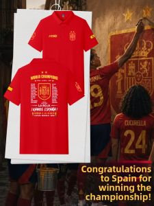 Commemorative Spain 2026 World Cup Champion Fan Quick Dry Polo Shirt