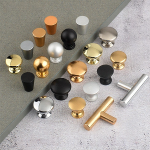 Furniture Handle Aluminum Single Hole Golden