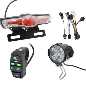 Ebike Front and Rear Light Set with Switch and Energy Saving Cable Bright LED for Night Visibility