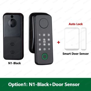 RAYKUBE Z18 TT Lock Bluetooth Smart Fingerprint Door Lock Door Sensor Auto Lock APP Control No Punch No Wiring Easy Install