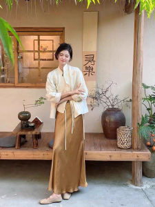 New Chinese Style Womens Outerwear Zen Sensation High-End Hanfu Set Cheongsam Dress Autumn 2025 New Arrival