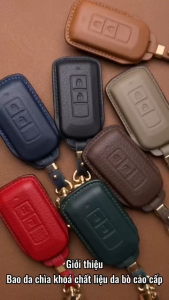 Bao Da Chìa Khoá Xe Ô Tô MIT-A2 Mitsubishi XpanderOutlanderTriton AttragePajero Sport Smartkey 2 Nút Bấm Da Thật Handmade