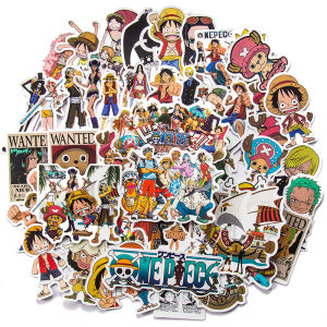 Bandai | 50/100Pcs Japan Anime One Piece Figure Luffy Toy Sticker Notebook Motorcycle Skateboard Computer Mobile Phone Stickers Toy Gifts