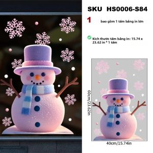 Miếng Dán Cửa Sổ Giáng Sinh Tĩnh Điện Hình Ông Già Noel Đồ Trang Trí Lễ Hội Chất Liệu PVC Không Cần Keo Dán Kính Dùng Cho Cửa Hàng Nhà Cửa Trang Trí Giáng Sinh