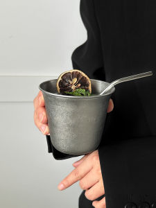 American Retro Frosted Food Grade Stainless Steel Coffee Cup Thick Wide Mouth Industrial Style Water Cup for Cold Drinks