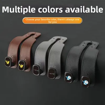 Double Hook Car Seat Back Storage Bag Holder Leather Car Interior Organizer Rear Seat Flip Leather Hook Vehicle Accessory