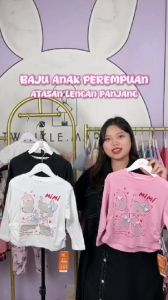Twinkle Margie Baju Atasan Lengan Panjang Motif Kucing Lucu Anak Perempuan