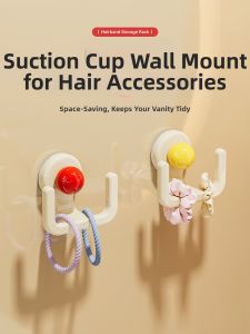 BAOJIAWANG | Wall-Mounted No-Drill Hair Tie Organizer