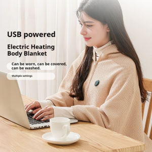 Portable USB Electric Heating Blanket 5000mAh Power Bank Fast Warm Wearable Shawl Wrap for Women Indoor Outdoor Home Office Use