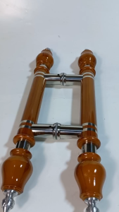 gagang tarrikan handle pegangan pintu rumah minimalis pilihan panjang 40cm dan 60cm bahan kayu dan stainless model baut tembus lohan full natural untuk pintu depan dan kamar set body kunci