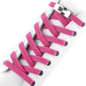 Elastic Shoelaces Flat Cross Metal Lock No Tie Shoelace Convenient And Fast 1 Second Wear Sneakers Lazy Laces 1 Pair