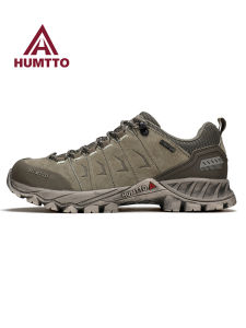 HUMTTO Mens Climbing Shoes Outdoor Sports Casual Low Cut Breathable Leather And Fabric Antiskid Wear Resistant Shock Absorption