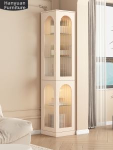 HANYUAN | Space-saving Corner Display Cabinet Glass