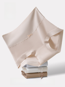 High Waist Micro Slimming Cotton Underwear for Women Winter New Style Antibacterial Soft Seamless Briefs with Bows