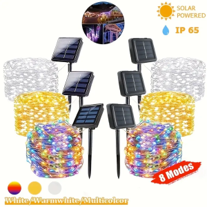32M/22M/12M/7M Solar Led Light Outdoor Garden Fairy String Light 300 Led Twinkle  Lamp for  Patio Tree Party  8 Lighting Modes