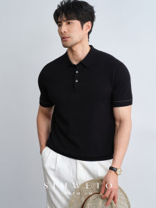 SIMWETO | 16-gauge Flatbed Pure Cotton Mens Polo Shirt Business Premium Short Sleeve T-Shirts