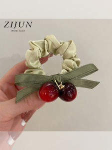 ยางรัดผมสีเขียว ยางรัดผมทรงกระดูกสัตว์สีแดง ยางรัดผมผูกโบว์ลายผีเสื้อ ยางยืดสูง น่ารัก ยางรัดผมสำหรับหางม้า เครื่องประดับผมสไตล์ญี่ปุ่นและเกาหลี