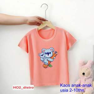 Kaos oblong anak perempuan laki laki usia 2-10thn atasan lengan pendek anak cewek cowok