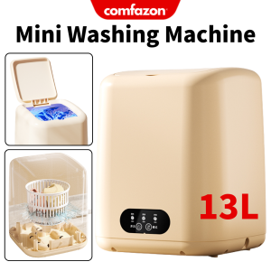13L Portable Mini Washing Machine Blue Light Drains Basket 3 Modes Baby Clothes Socks Bra Underwear Washing Machine Mesin Basuh Baju Bayi