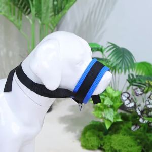 HamshMoc Soft Dog Muzzle Anti Bite Barking Mesh Muzzle Adjustable Strap With Front D Ring For Pets Outdoor