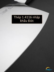 Bộ Dao Bếp Kiểu Nhật 3 Món Siêu Bén Lưỡi Thép Đức 1.4116 Chống Gỉ Cán Gỗ Mun Sang Trọng Gồm Dao Thái và Dao Chặt