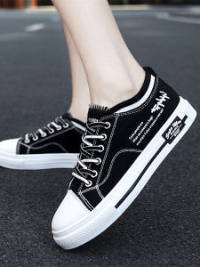Small Size Womens Casual Canvas Shoes Flat Sporty Style Beijing Old Town Loafers Student Fashionable Low Top Sneakers