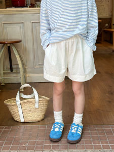 Girls Cotton Short Pants Summer Thin Five-Point Loose Childrens Summer Clothes Breathable Casual Pants Korean Style Middle Waist