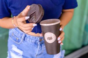 Lexngo Double Wall Insulated Coffee Cup / Coffee Mug Made of Recycled Coffee Ground 420ml / Travel Coffee Mug