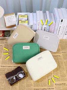 Large Canvas Pencil Case Student INS Compartment Pen Bag for Books Pens Stationery Storage