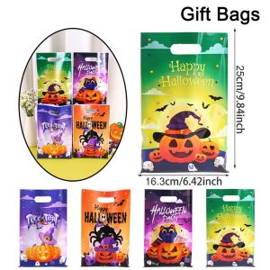 10/20/50pcs Halloween Pumpkin Candy Bags Trick Or Treat Gift Cookie Packing Bags for Kids Happy Halloween Party Decor Supplies