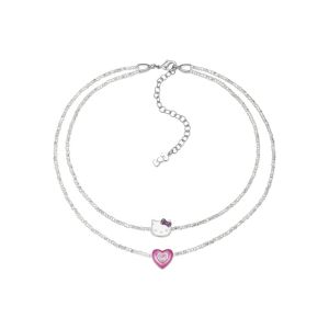 HelloKitty Heart Shaped Necklace Womens Summer Luxury Design Layered Clavicle Chain Fashion Jewelry Alloy Plated Silver Gold