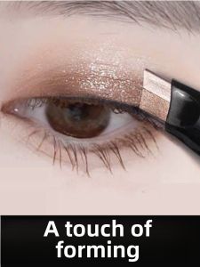 Three-Color Eyeshadow Stick for Beginners Highlighting One-Stick Formation Waterproof Sweat-Proof Long-Lasting Natural Look
