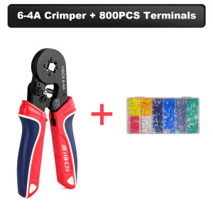 Ferrule Crimping Tool Kit HSC8 6-4A Electrical Ratchet Crimper Plier For Wire End Crimp Tube Terminals Electrical Circuit Repair