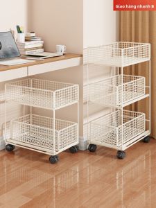 WUBUWEI | Mobile Wheeled Backpack Bookshelf with Drawers Under-Desk Storage Rack