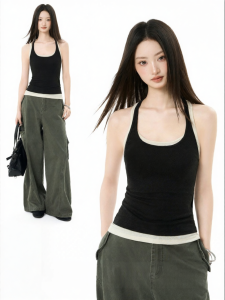 iiiamx | U-neck Slim-fit Tank Top Sleeveless Summer
