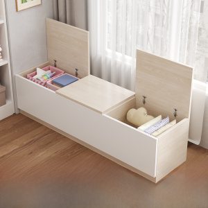 Tatami Seating Long Narrow Storage Windowledge Cabinet Built-In Bedroom Furniture Durable Particleboard Organizational Solution
