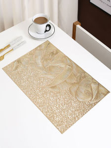 Good-looking Accessible Luxury Placemat American Style Dining Table PVC Gilding Heat Proof Mat Non-Slip Mat Rectangular Vase Mat Tray Mat