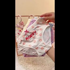 1PC Cartoon Printed Princess Briefs for Girls - Breathable Soft Underpants Toddler Kids Childrens Underwears 2-13 Years
