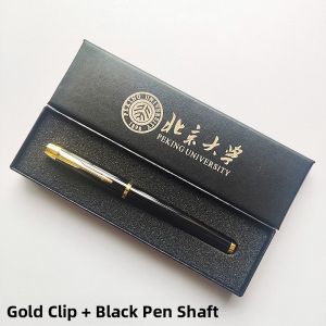 High-End Metal Ballpoint Pen Laser Engraving Logo Printing Advertising Office Signature Pen Water Pen Black Ink Gift Box