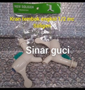 Kran PVC Besar Tembok Engkol 1/2 Inc Soligen S1 Perkotak Isi 12 Pcs