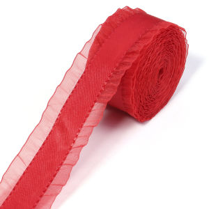 5yards/roll Skirt Satin Ribbon 2.5cm Wave Edged Ribbons Gift Wrapping Christmas Lace Sewing Accessories Wedding Party Decoration