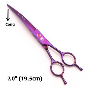 Kéo Cắt Tỉa Lông Thú Cưng Chuyên Nghiệp Purple Dragon 7.0/8.0 Kiểu Cong Kiểu Dáng Cổ Điển Chất Liệu Thép Không Gỉ Dùng Cho Mèo Chó.