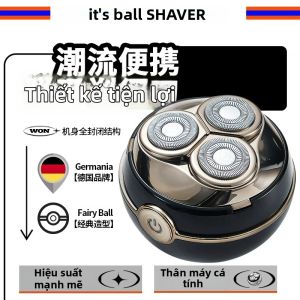 Komingdon Đầu Tròn Điện Máy Cạo Râu Cho Nam Di Động Chống Nước Sạc Xoay Dao Cạo Ba Lưỡi Dao Cạo Râu Quà Tặng