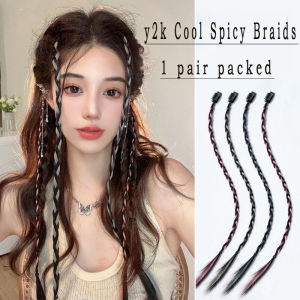 Zy Fashion 2pcs/set y2k Colorful Braided Wig Hair Clip for Women Fashion Cute Girl Wig Accessories