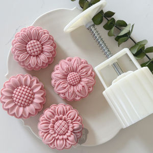 Chinese Style Sunflower Mooncake Traditional Pastry Sunflower Seed Cake Baking Tools Kitchen Utensils Handmade Dessert Mold