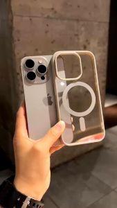 Hard Case Hybird Support Magsafe Clear Pink Merah Muda Edition Magnetik Untuk iPhone