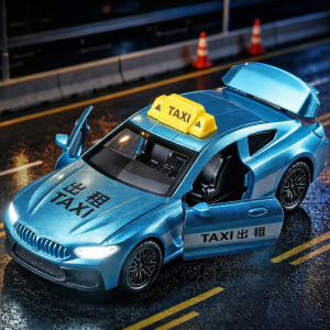 Realistic Taxi Model Opening Doors Toy Car