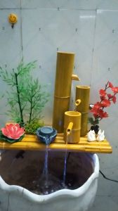 Phụ kiện thác nước phong thủy: Cối xay nhựa đen xám (kích thước 10*8.7*3)